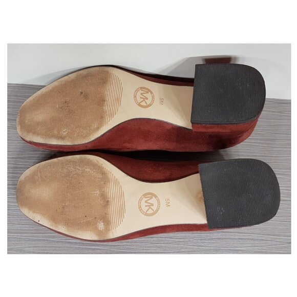 MICHAEL Michael Kors 'Gloria' Square Toe Pump Brick Color Suede Womens Size 5 - Picture 6 of 6